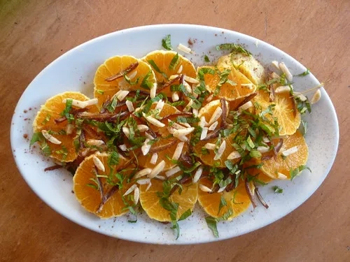 Moroccan Orange and Date Salad with Almonds, Mint, and Orange Blossom