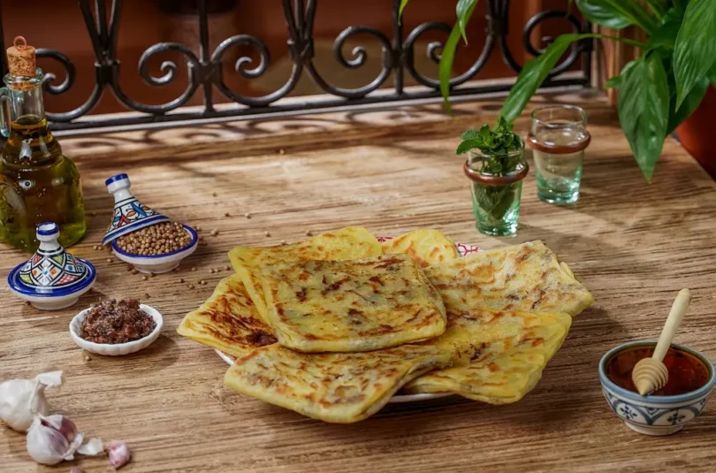 CWA-R73-2021_Moroccan-crepe-with-khlii_1200 Msemen Breakfast Wraps with Khlii, Soft Eggs, and Tomato-Cumin Salad