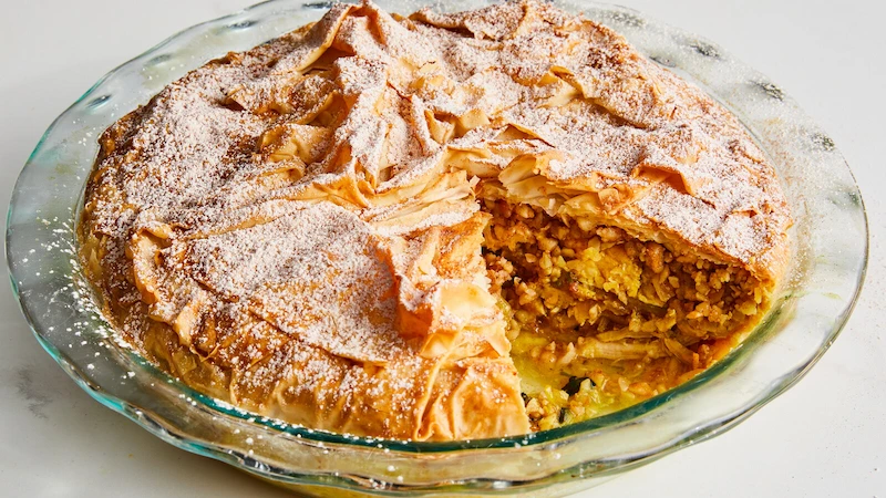 Chicken Pastilla with Almonds and Cinnamon Sugar